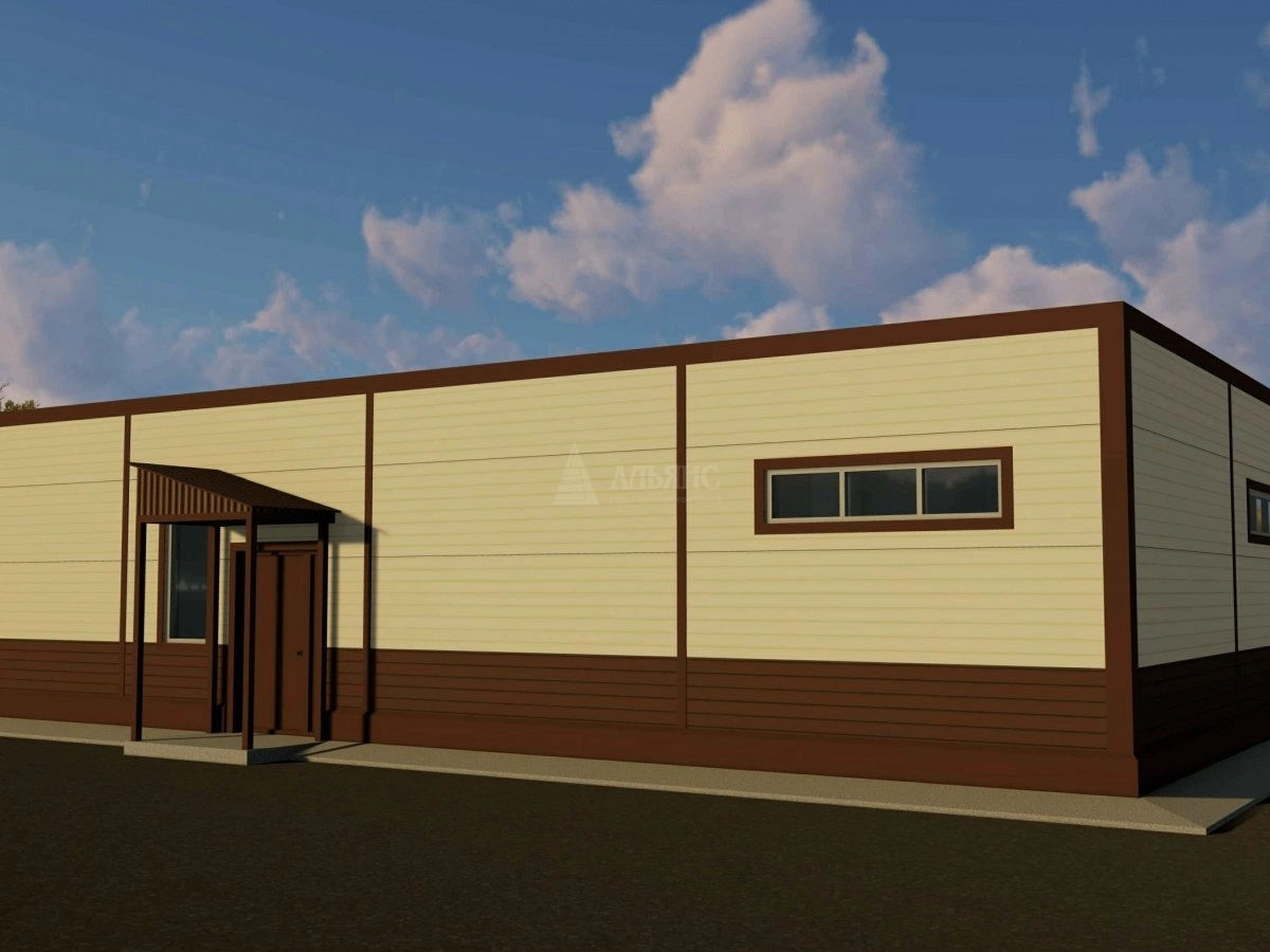 3D визуализация Офис с гаражом из сэндвич-панелей - фото 4