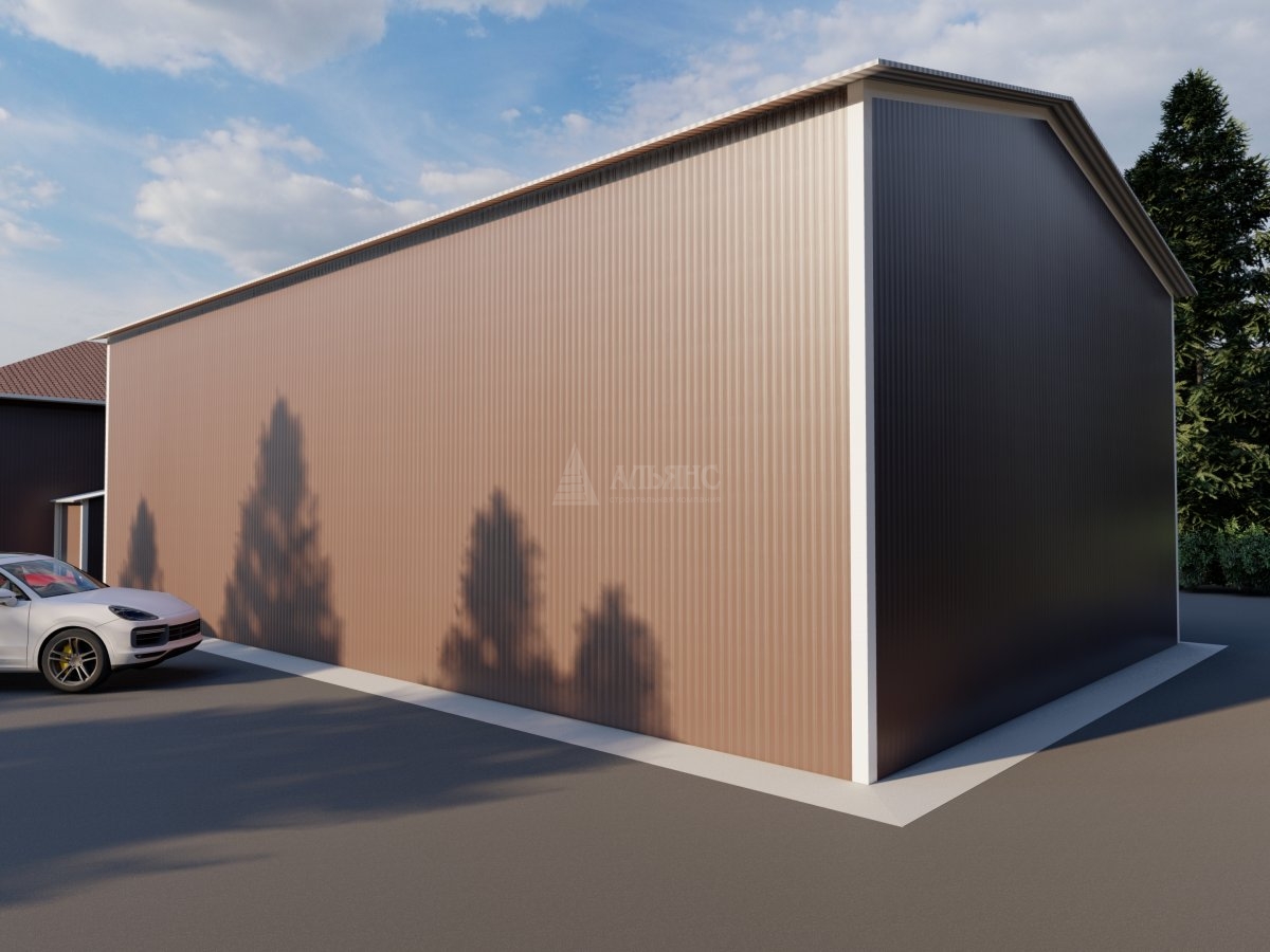 3D визуализация Ангар-склад из сэндвич-панелей - фото 2