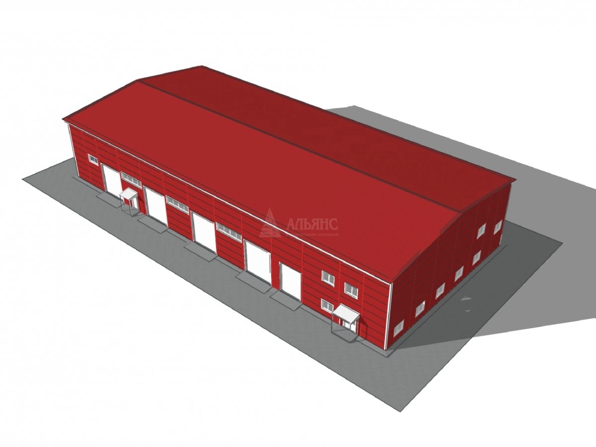 3D визуализация Производственное здание из сэндвич-панелей - фото 9