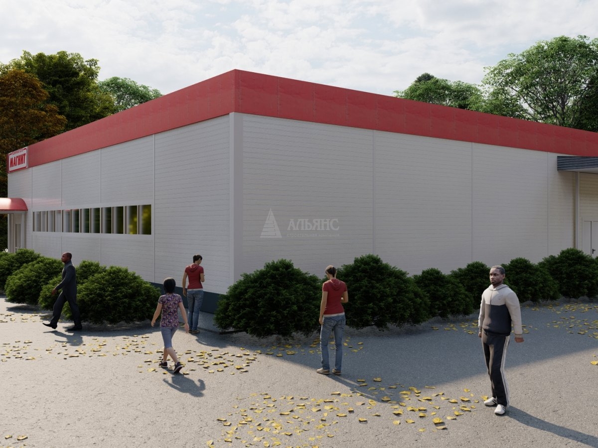 3D визуализация Магазин "Магнит" из сэндвич-панелей - фото 2
